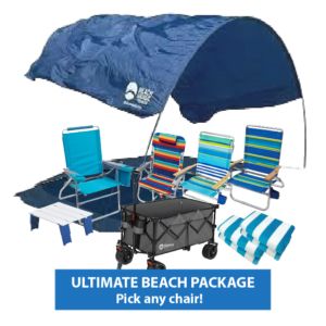 Beach Package - Sun Shade, four beach chairs, ultra cargo wagon, beach table, 4 towels